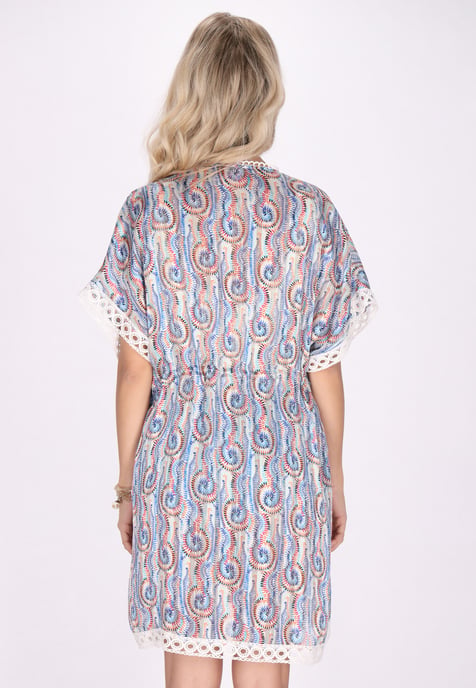 IZIA Kimono Damen Blau Mehrfarbig - Image 4
