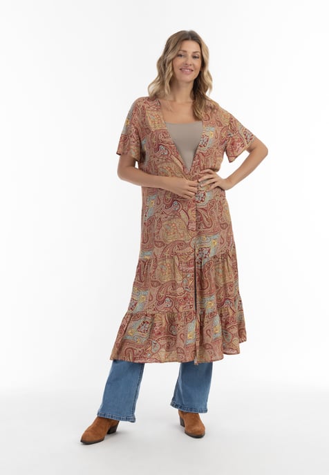 usha Kimono Damen Bordeaux Mehrfarbig - Image 2
