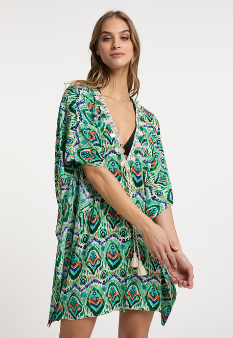 IZIA Kimono Damen Grün Mehrfarbig - Image 3