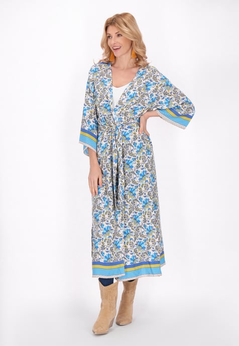 usha Kimono Frauen blau mehrfarbig - Image 3