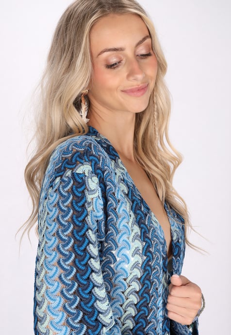 IZIA Kimono Damen Blau Mehrfarbig - Image 5