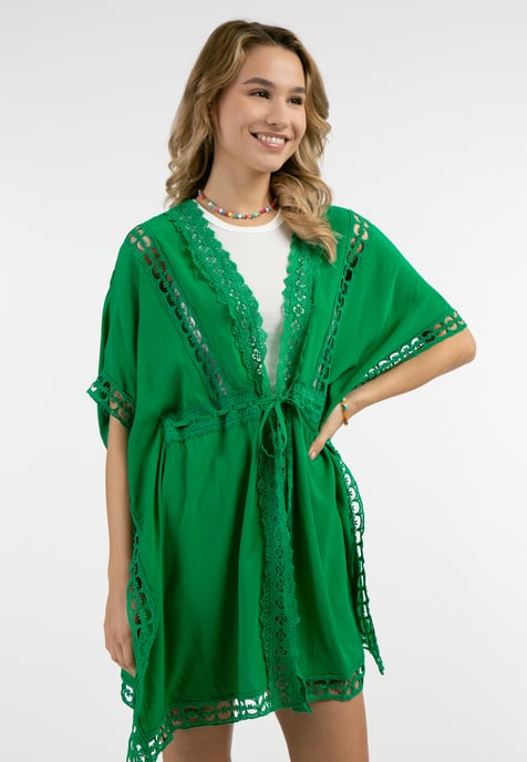 IZIA Kimono mit Lochspitze Damen grün - Image 3