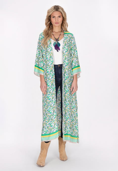 usha Kimono Frauen grün mehrfarbig - Image 2