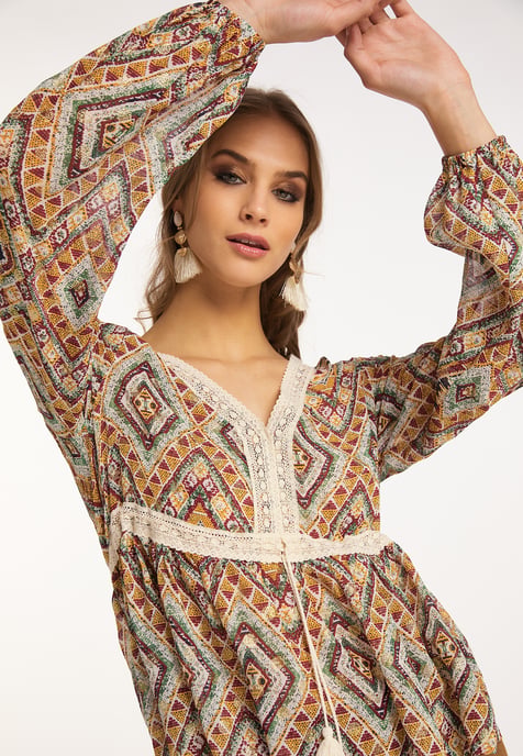 IZIA Tunika langarm Damen Orange Gold - Image 5