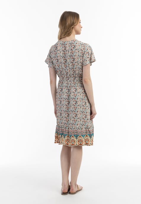 usha Sommerkleid Damen Wollweiß Mehrfarbig - Image 3