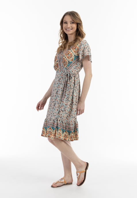 usha Sommerkleid Damen Wollweiß Mehrfarbig - Image 4
