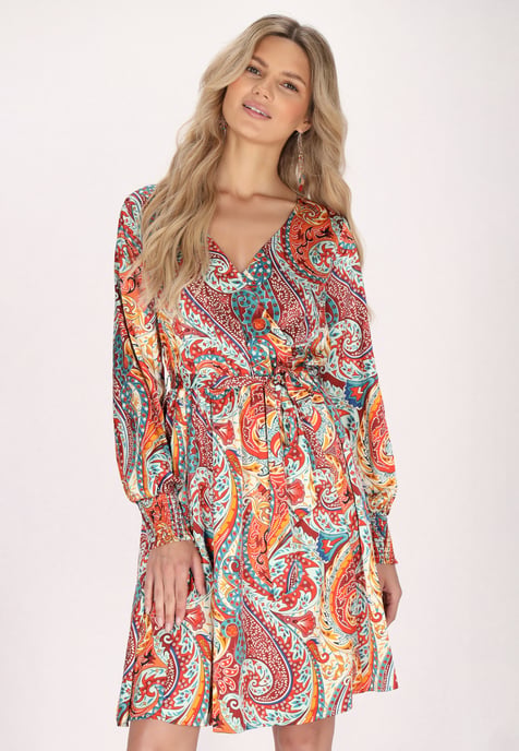 usha Kleid Damen Orange Mehrfarbig - Image 3