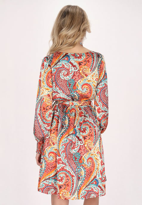 usha Kleid Damen Orange Mehrfarbig - Image 4