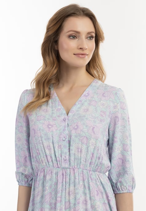 usha Midikleid Damen Türkis Mehrfarbig - Image 3
