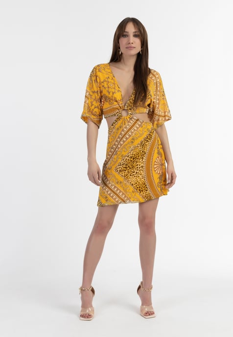 Faina Minikleid mit Cut-outs Damen gelb - Image 2