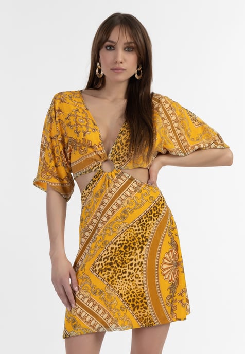 Faina Minikleid mit Cut-outs Damen gelb - Image 3