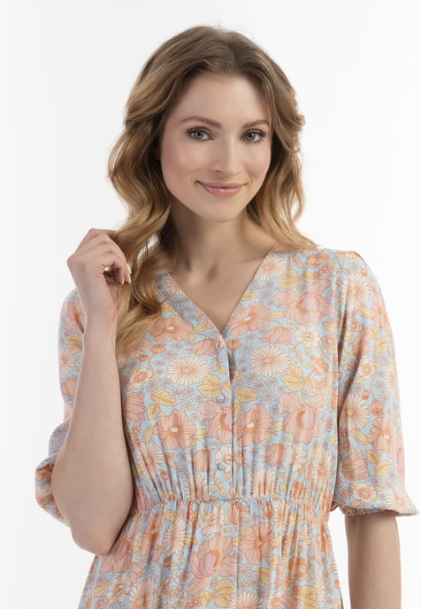 usha Midikleid Damen Blau Mehrfarbig - Image 3