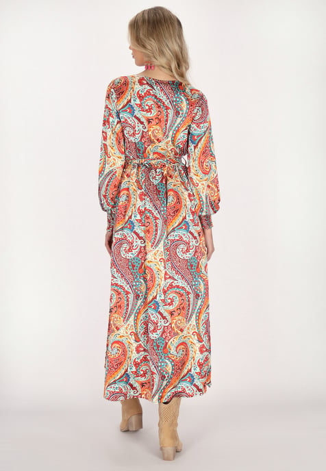 usha Kleid Damen Orange Mehrfarbig - Image 4