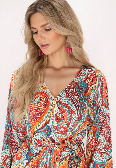 usha Kleid Damen Orange Mehrfarbig - Image 5