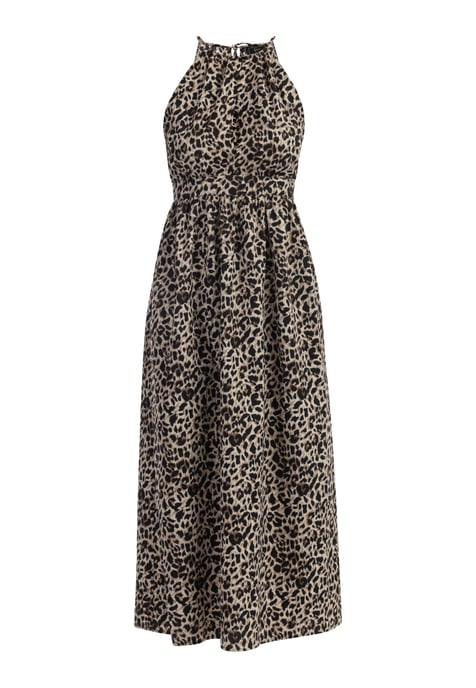 Faina Maxikleid mit Leoprint Damen Beige Löwe - Image 1