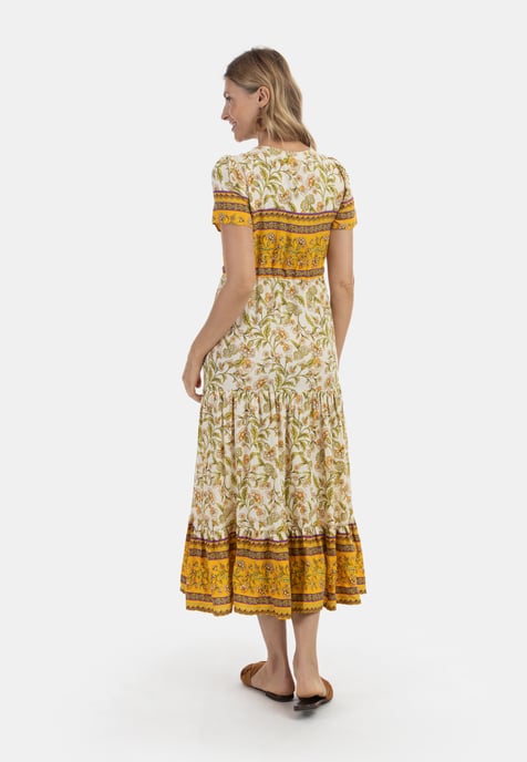 usha Sommerkleid Damen Wollweiß Mehrfarbig - Image 3