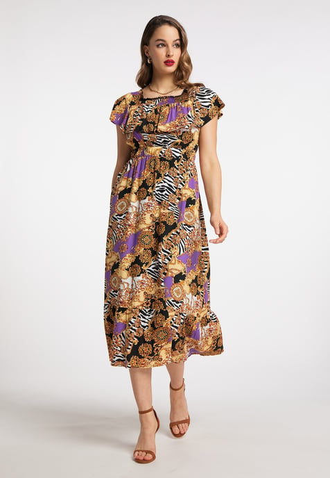 Faina Midikleid Damen Orange Mehrfarbig - Image 4