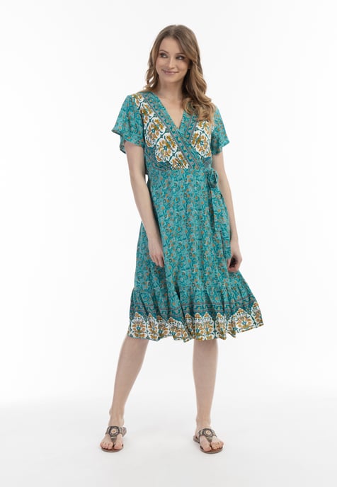 usha Sommerkleid Damen Türkis Mehrfarbig - Image 2