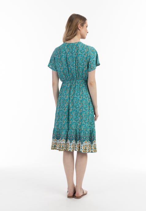 usha Sommerkleid Damen Türkis Mehrfarbig - Image 3