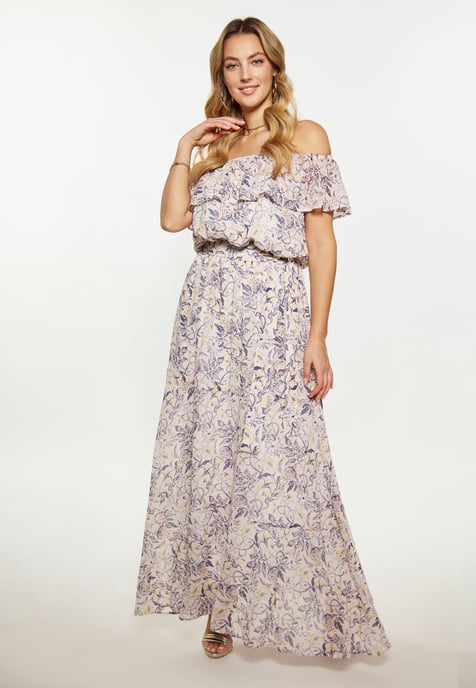 Faina Kleid Damen weiße flieder - Image 3