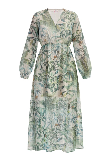 IZIA Maxi Langarmkleid Damen Dschungel Druck - Image 1