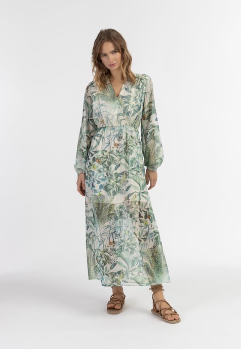 IZIA Maxi Langarmkleid Damen Dschungel Druck - Image 2