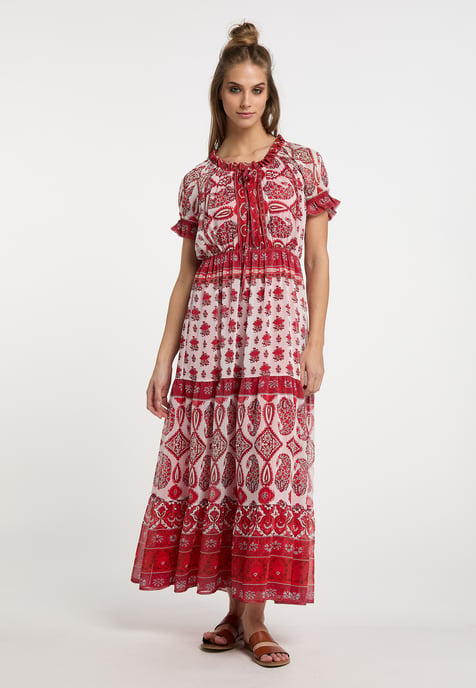 usha Maxikleid mit Allover-Print Damen Rot Mehrfarbig - Image 2