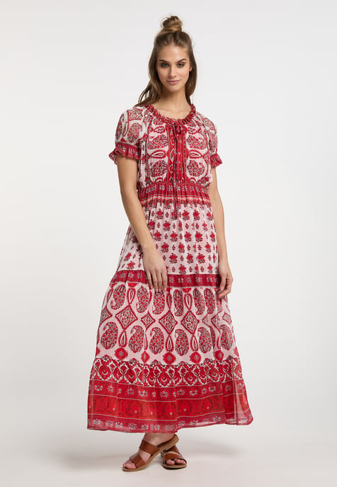 usha Maxikleid mit Allover-Print Damen Rot Mehrfarbig - Image 3