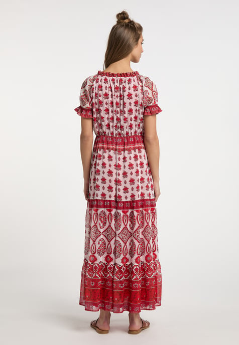 usha Maxikleid mit Allover-Print Damen Rot Mehrfarbig - Image 4