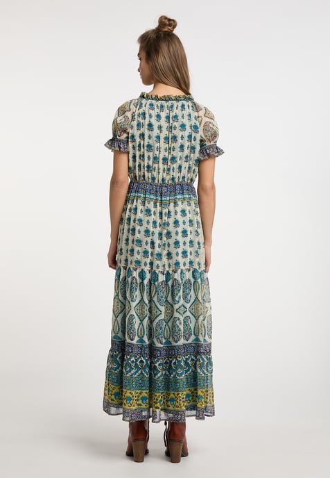 usha Maxikleid mit Allover-Print Damen Blau Mehrfarbig - Image 4