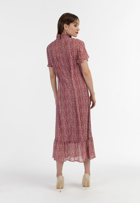 Faina Midikleid aus Chiffon Damen rot weiss - Image 3