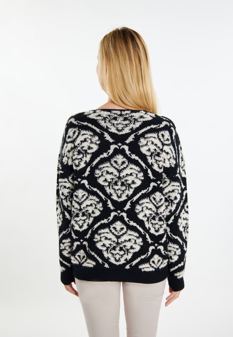 usha Strickpullover Damen schwarz/creme - Image 4