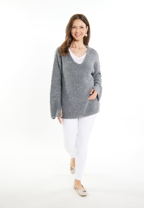 usha Strickpullover Damen grau melange - Image 2