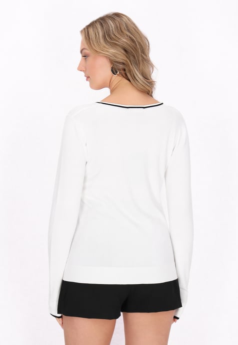 Faina Pullover Frauen cremefarben - Image 4