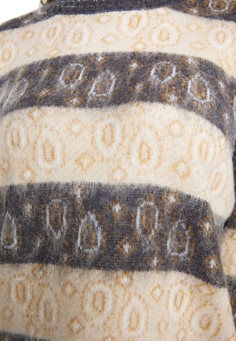 usha Strickpullover Damen Anthrazit Beige Mehrfarbig - Image 5