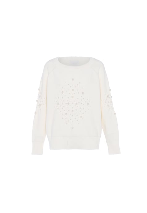Faina Strickpullover Damen Wollweiß - Image 1