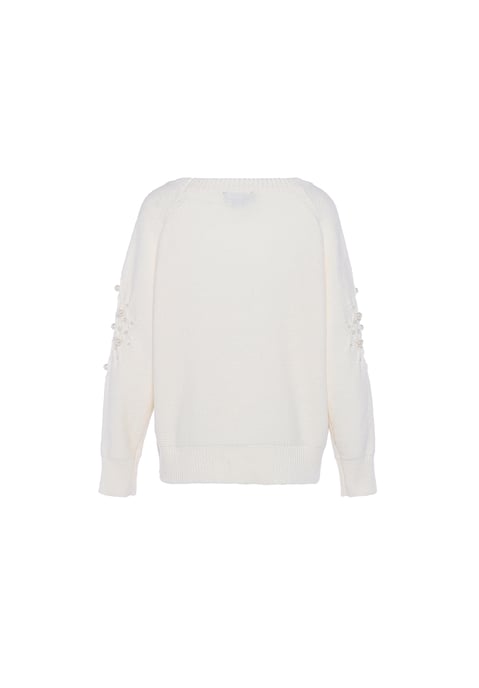Faina Strickpullover Damen Wollweiß - Image 2