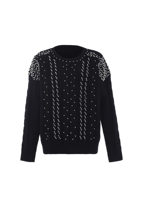 Faina Strickpullover Damen schwarz - Image 1