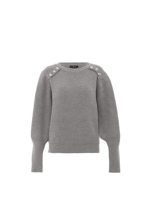 Faina Strickpullover Damen hellgrau melange - Image 1