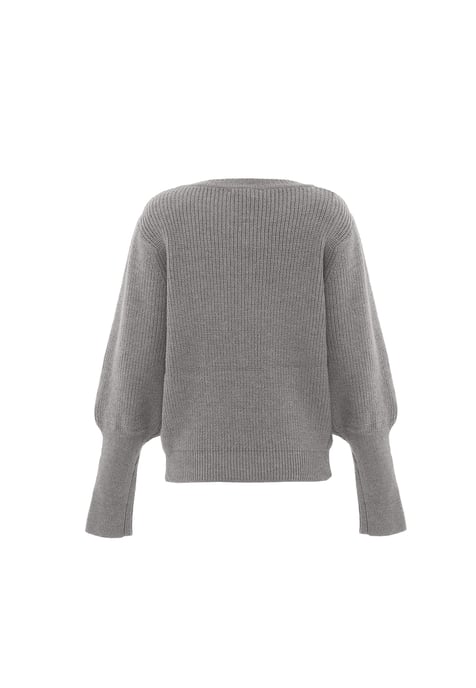 Faina Strickpullover Damen hellgrau melange - Image 2
