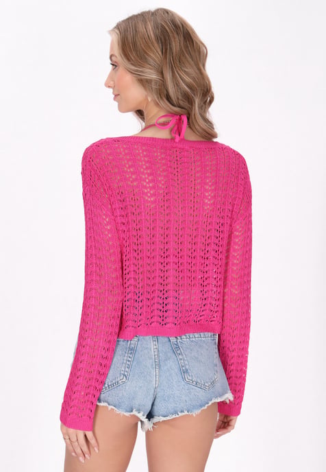 IZIA Pullover Frauen Fuchsie - Image 4