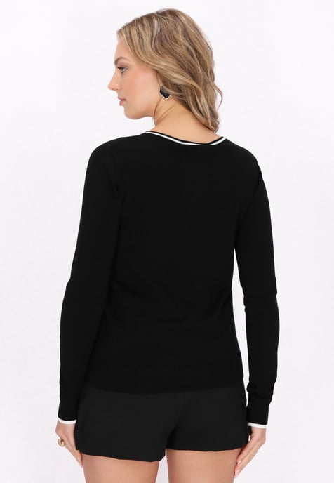 Faina Pullover Frauen Schwarz - Image 4