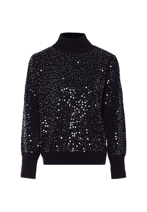 Faina Strickpullover mit Pailletten Damen schwarz - Image 1