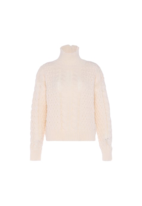 Faina Pullover Damen Wollweiß - Image 1