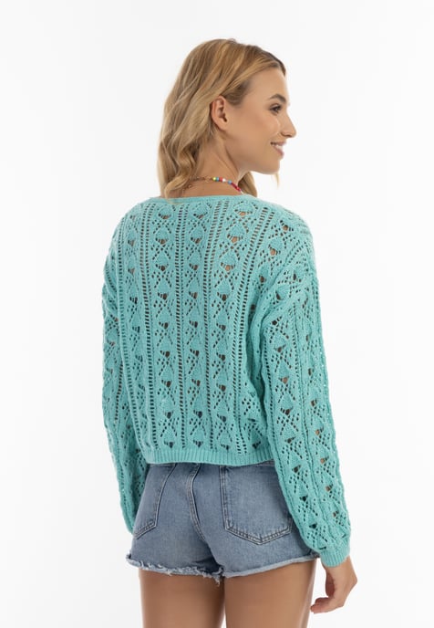 IZIA Strickpullover Damen türkis - Image 4