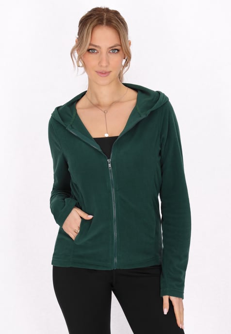 Faina Fleecejacke Damen dunkelgrün - Image 3