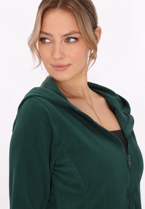 Faina Fleecejacke Damen dunkelgrün - Image 5