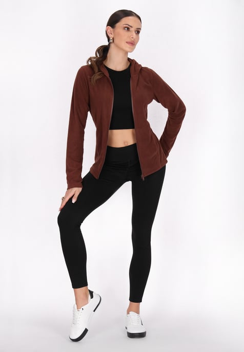 Faina Fleecejacke Damen braun - Image 2