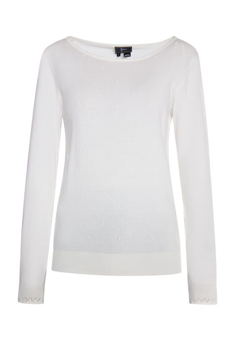Faina Strickpullover Damen Wollweiß - Image 1