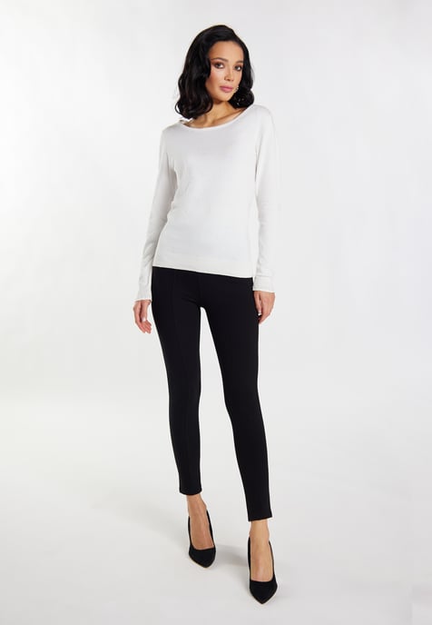 Faina Strickpullover Damen Wollweiß - Image 2